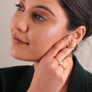 Two Finger Adjustable Ring, 18K Gold Plated